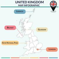 Infographic of United Kingdom map. Map infographic vector