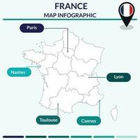 Infographic of France map. Map infographic vector