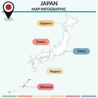 Infographic of Japan map. Map infographic vector