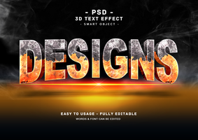 Designs 3d Rusted Text Style Effect psd