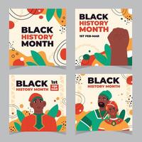 Black History Month banner with orange, red and green wave illustration vector