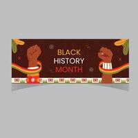 Black History Month banner design template vector. Black History Month banner with orange, red and green wave illustration vector