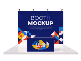 PSD 3D Booth Stand Event Exhibition Mockup Template