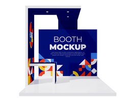 PSD 3D Booth Stand Event Exhibition Mockup Template