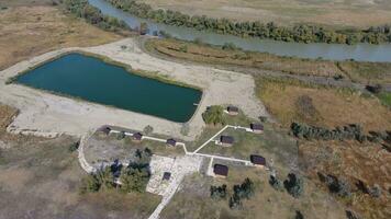 Houses on the basis of rest. Homes for tourists and hunters photo