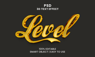 Level 3D Text Effect psd