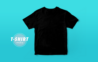 clean black t shirt stand with front view mockup psd