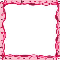 Abstract love for your Valentines Day greeting card design. Red Hearts square frame isolated on white background. Vector illustration.