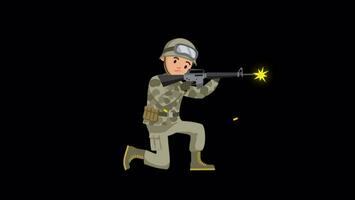 Soldat Schießen im Krieg auf Alpha Kanal video