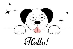 Crazy dog on a white background vector