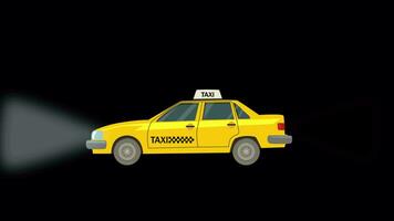 Taxi Car Driving and Stoping On Alpha Channel video