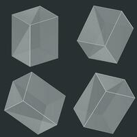 Transparent glass cube shapes in realistic style. Vector illustration