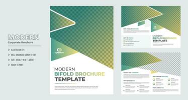 Modern corporate A4 bifold brochure template design vector