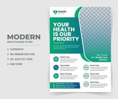 Modern Healthcare or Medical Flyer Design template. vector