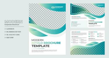 Modern corporate A4 bifold brochure template design vector