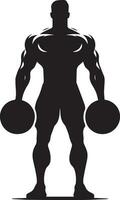 A Minimal Body Builder Pose vector silhouette black color