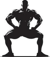 A Minimal Body Builder Pose vector silhouette black color