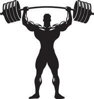 A Minimal Body Builder Pose vector silhouette black color