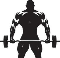 A Minimal Body Builder Pose vector silhouette black color