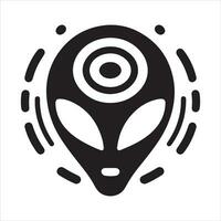 mínimo extraterrestre icono vector silueta negro color