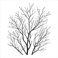 Minimal Autumn Naked Tree vector silhouette