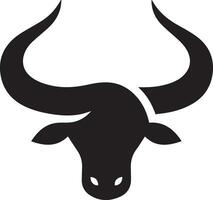 toro cuerno vector silueta negro color, un toro cuerno icono vector
