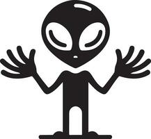 Minimal Alien Icon vector silhouette black color