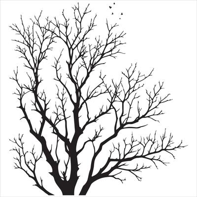 Minimal Autumn Naked Tree vector silhouette
