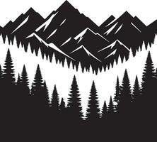 Mountain logo vector art illustration, a Black color mountain logo