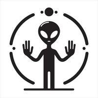 mínimo extraterrestre icono vector silueta negro color