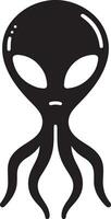 Minimal Alien Icon vector silhouette black color