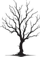 desnudo árbol vector silueta negro color