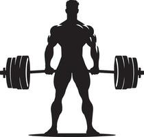 A Minimal Body Builder Pose vector silhouette black color