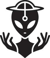 mínimo extraterrestre icono vector silueta negro color