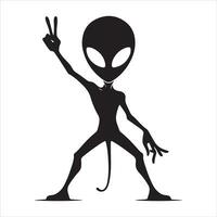 mínimo extraterrestre icono vector silueta negro color