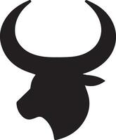 Bull Horn Vector silhouette black color, A Bull Horn Icon vector