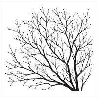 Minimal Autumn Naked Tree vector silhouette