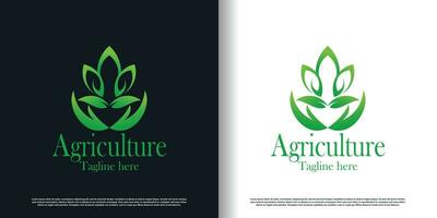 Agriculture logo design vector with creative concept premium vector