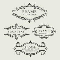 Ornate vintage frames and scroll elements vector