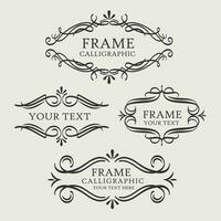 Ornate vintage frames and scroll elements vector