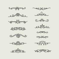 Hand drawn calligraphic flourish dividers vector