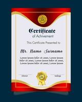 Certificate of achievement template set with gold badge and border, Appreciation and Achievement Certificate Template Design. Elegant diploma certificate template vector