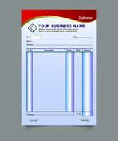 Business payment Cash memo invoice vector template design, cash memo design. vector business cash memo design