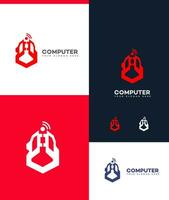 computer hardware logo Vector Template