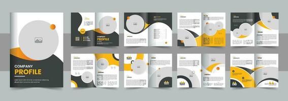 plantilla de diseño de folleto corporativo moderno, vector de diseño multipágina empresarial de perfil de empresa