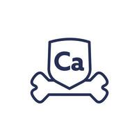 Calcium for bones icon, vector pictogram