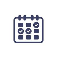 calendar, schedule icon with check marks vector
