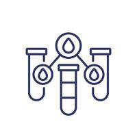 water testing line icon with test tubes vector