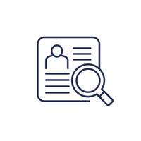 KYC, know your customer line icon vector