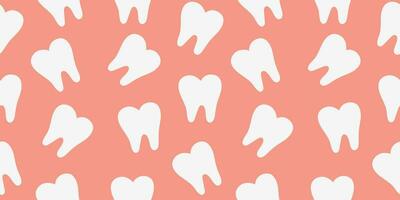 Seamless pattern with white teeth. White teeth icons. Vector illustration.